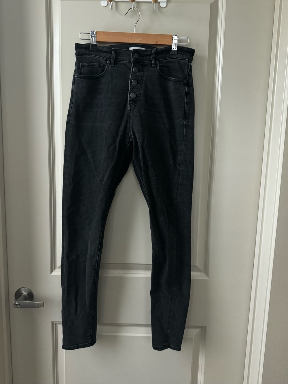 Loft Black High-Rise Button-Fly Jeans